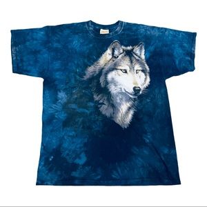 90s The Mountain Wolf Graphic Tie Dye T-shirt XXL